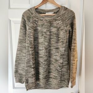 Prana Kerrolyn Sweater Brown Crew Neck Chevron Knit Gorpcore Hiking Size M